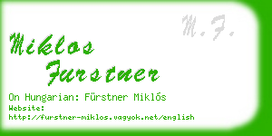 miklos furstner business card