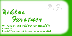 miklos furstner business card